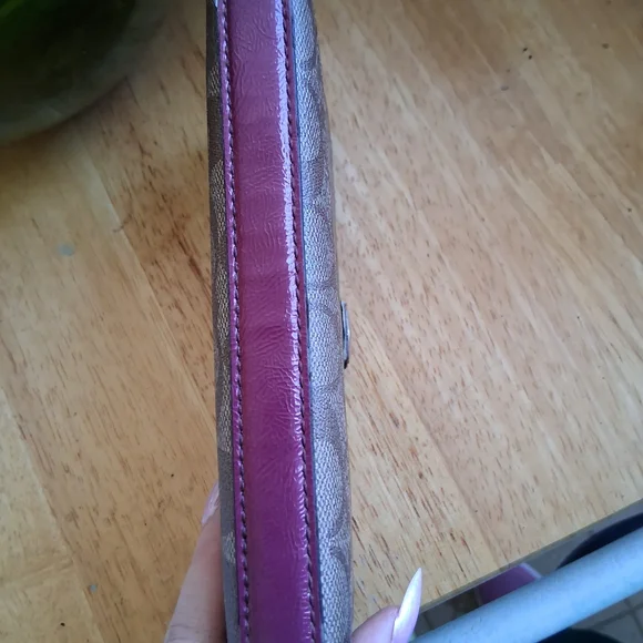 Coach Brown Signature Zip Wallet - Picture 5 of 7